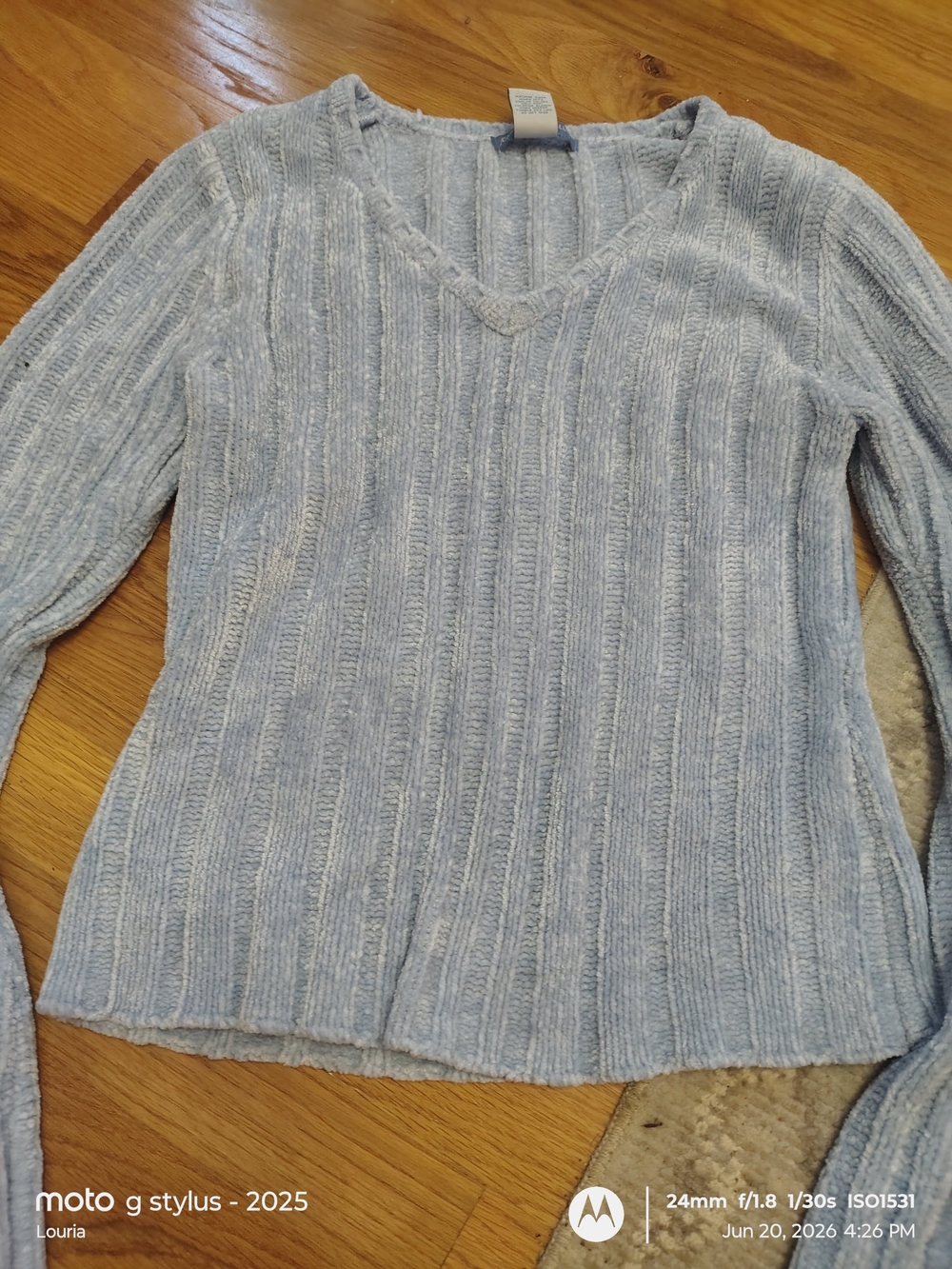 Canyon River Blues Light Blue Plush Hoodie - Picture 4 of 5